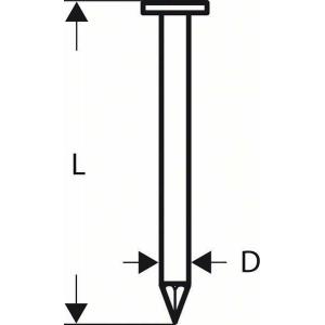 Гвозди тип О 3000 шт, L=80 мм, d=3,1 мм, для гвоздезабивателя GSN 90-21 RK, BOSCH, 2608200030