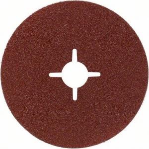 Шлифовальный круг фибровый по металлу для угловых шлифовальных машин 125х22,2 мм, К36, BOSCH, 2608607250