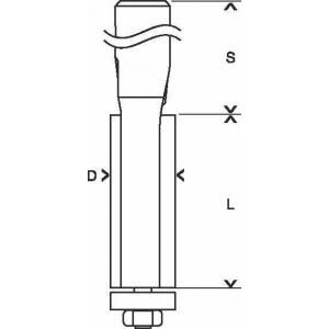 Фреза заподлицо с шарикоподшипником 12,7х13 мм, 8 мм, 2 лезвия, BOSCH, 2608628347