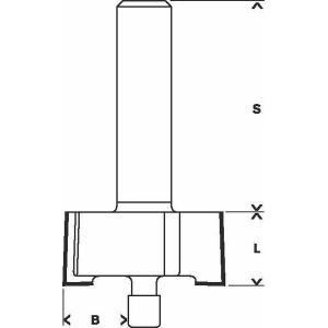 Фреза кромочная фальцевая 95х127 мм, хвостовик 8 мм, по дереву, BOSCH, 2608628350