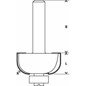 Фреза галтельная с шарикоподшипником 4-9 мм, 8 мм, 2 лезвия, BOSCH, 2608628361