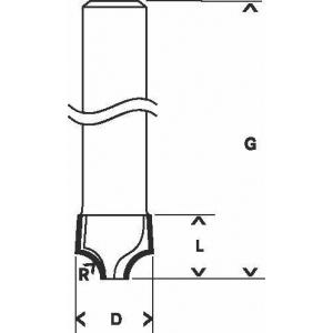 Фреза карнизная 1 лезвие хв-8 мм, 3,2/10,5 мм, BOSCH, 2608628405