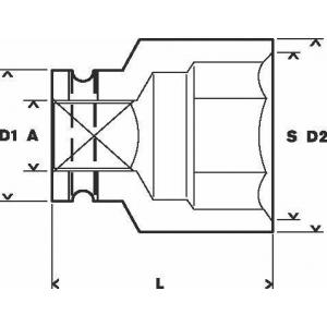 Торцовая головка 3/4 ударная 17 мм, BOSCH, 1608556001