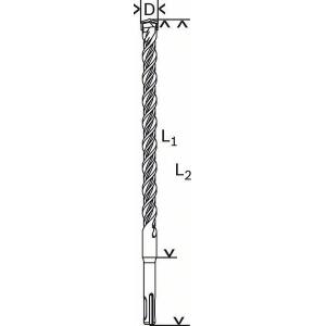 Бур SDS+ 15х100x160 мм 4 спирали, BOSCH, 1618596187