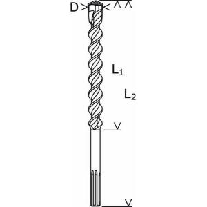 Сверло SDS-max 28x400/520 мм по камню, BOSCH, 1618596502