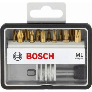 Набор бит 12 шт Max Grip Robust Line M1 TIN, BOSCH, 2607002577