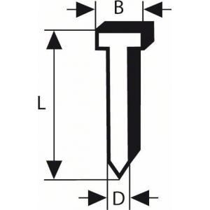 Штифты для гвоздезабивателя GSK 50, оцинкованные, 25 мм, 5000 шт. SK50 25G, BOSCH, 2608200513