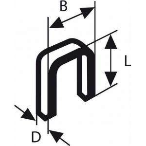 Скобы 5000 шт, 20х1,2 мм, для степлера GTK 40, BOSCH, 2608200701