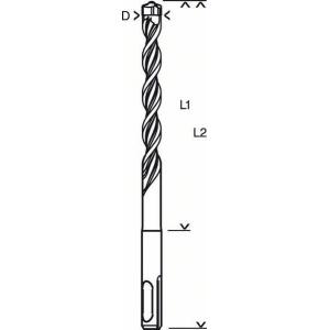 Сверло ударное plus-7 для перфораторов 5х100/160 мм SDS-plus, BOSCH, 2608585024