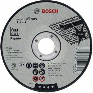 Диск отрезной по металлу 125х22,2 мм, BOSCH, 2608600549