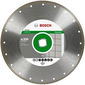 Диск алмазный отрезной Best for Ceramic Extraclean Turbo 300х254 мм, для настольных пил 26086, BOSCH, 2608602241