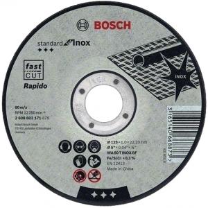 Отрезной круг Standard по нержавейке 115х1 мм, SfI прямой, BOSCH, 2608603169