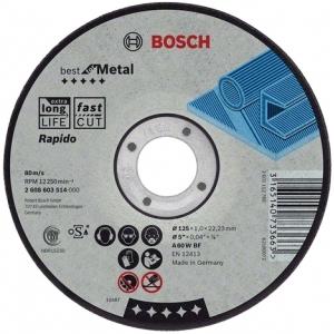 Отрезной круг по металлу 125х1 мм, прямой, BOSCH, 2608603396