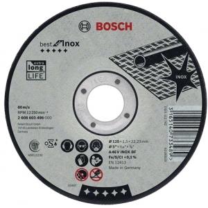 Отрезной круг Best по нержавейке 125x1,5 вогнутый, BOSCH, 2608603497