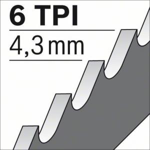 Полотна для ножовочной пилы 5 шт (300х19х125 мм) по дереву с металлом S1411DF, BOSCH, 2608654763