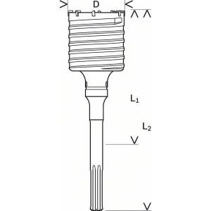 Коронка полая SDS-max 50х550 мм, BOSCH, F00Y145191