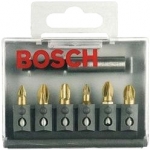 Набор бит 25 мм PZ1/2/3 TIN + универсальный держатель, BOSCH, 2607001941