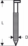 Гвозди тип D 2500 шт, для гвоздезабивателя GSN 90-34 DK, BOSCH, 2608200027